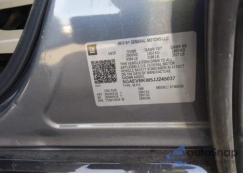 2018 Buick Enclave Premium from USA, damaged, VIN 5GAEVBKW5JJ245037